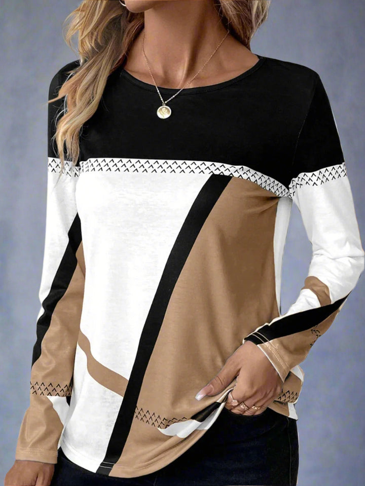 Women's Abstract Geometry Colour Block Top