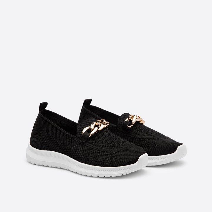 Women's Knit Chain Detail Slip-On Sneaker