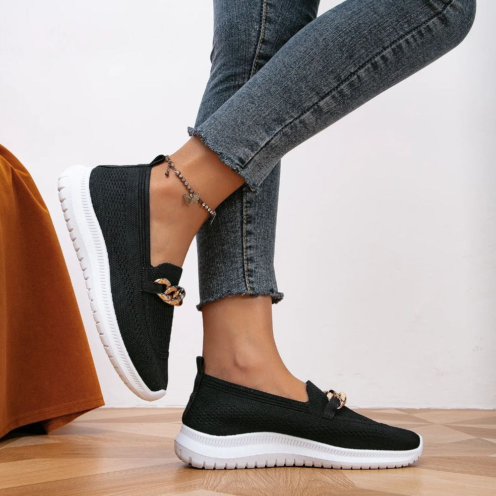 Women's Knit Chain Detail Slip-On Sneaker
