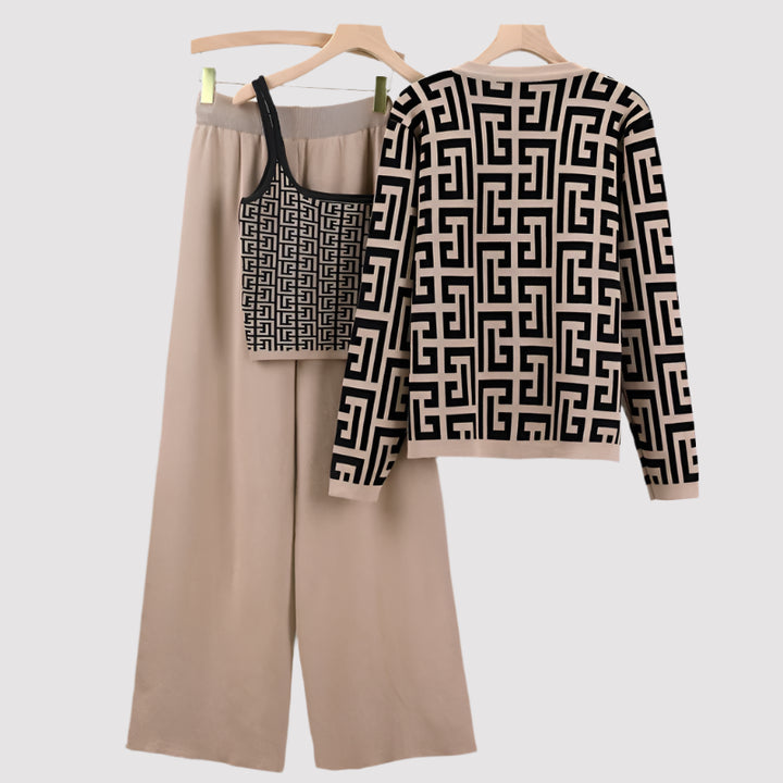 Women Knitwear Three-Piece CO-Ord Set
