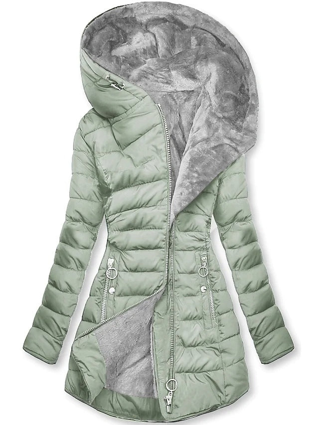 Women's Winter Jacket with Solid Plush