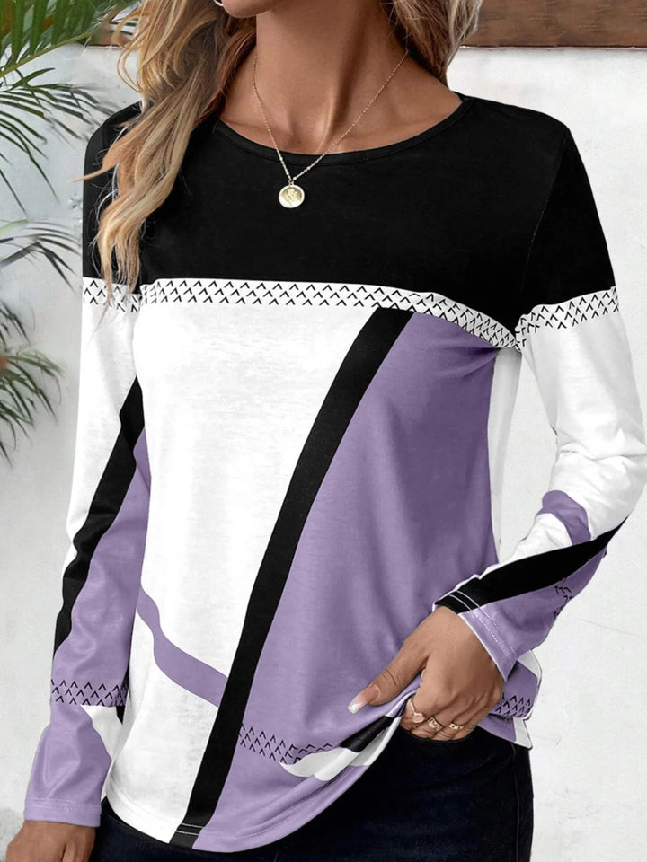 Women's Abstract Geometry Colour Block Top