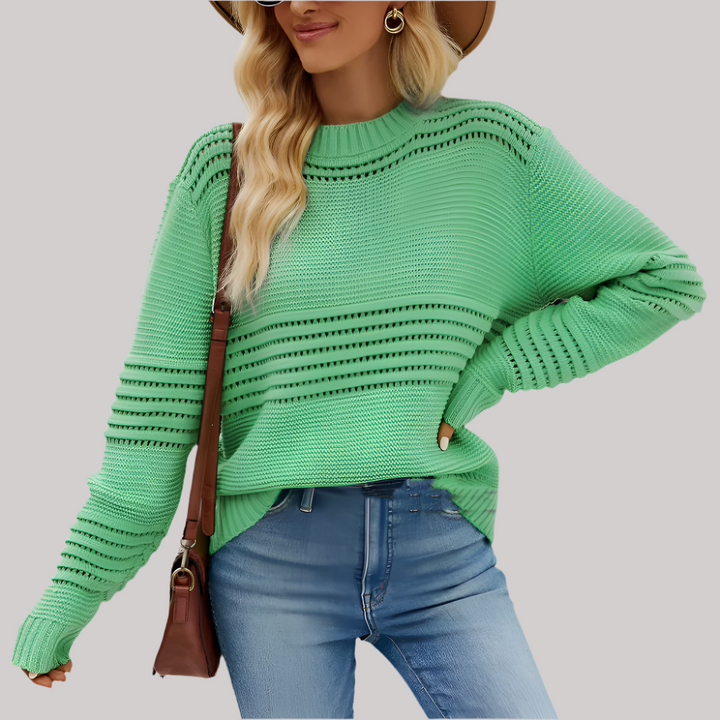 Ribbed Knit Hollow-Out Sweater