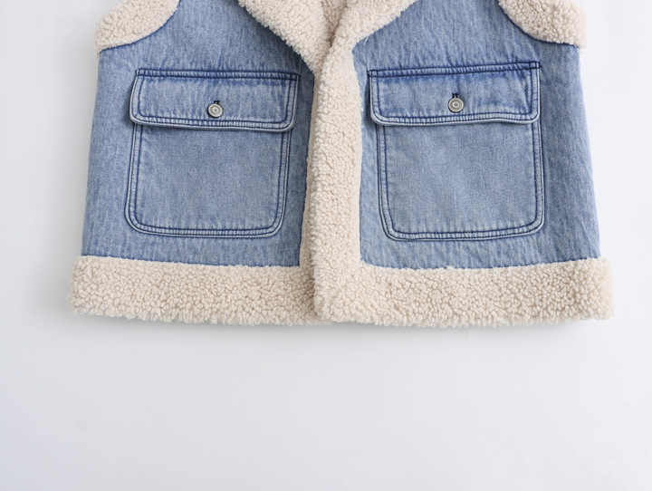 Women's Denim Vest – Pattern & Notched Collar