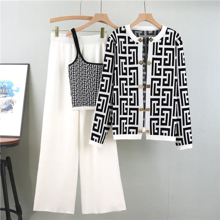 Women Knitwear Three-Piece CO-Ord Set