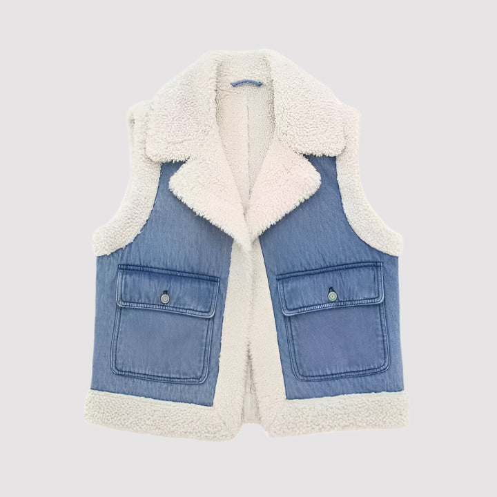 Women's Denim Vest – Pattern & Notched Collar