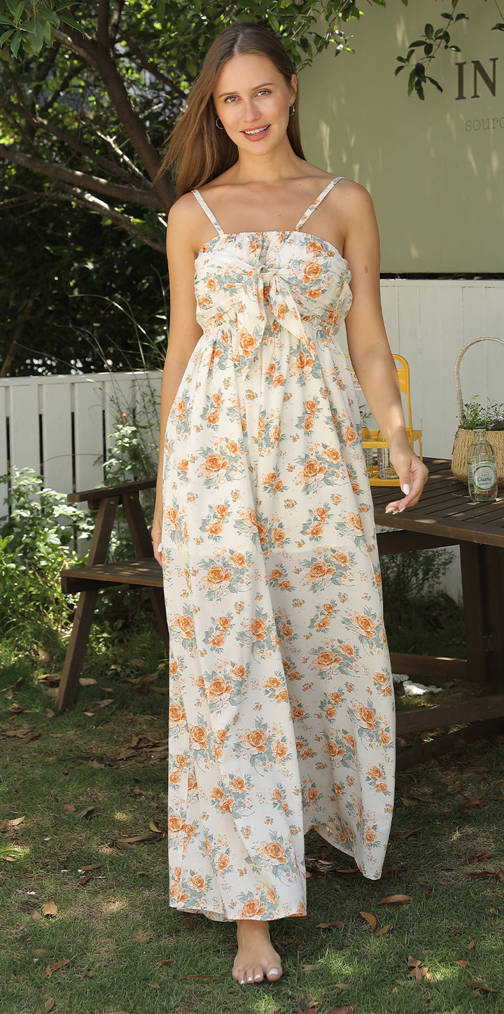  Women's Floral Print Wide Leg Jumpsuit