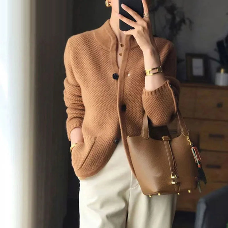  Womens Cashmere Wool Knit Cardigan