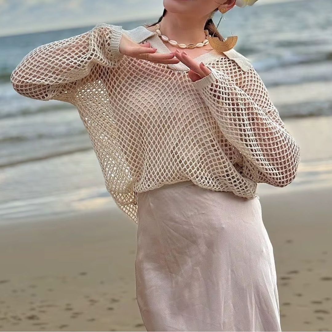  Womens Crochet Knit Beach Cover-Up