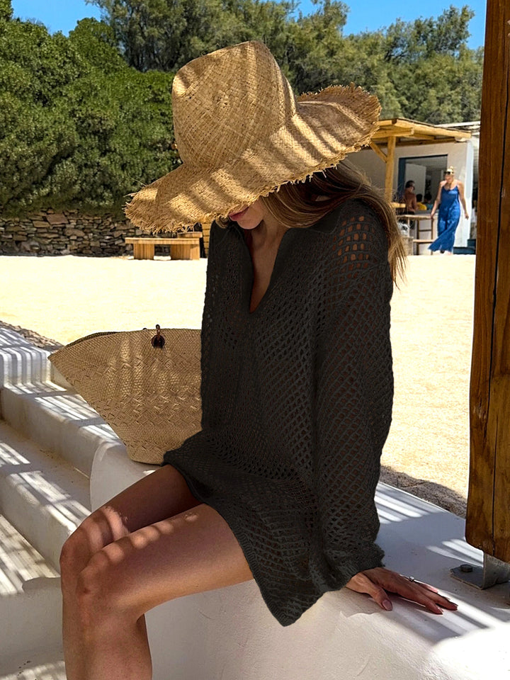  Womens Crochet Knit Beach Cover-Up