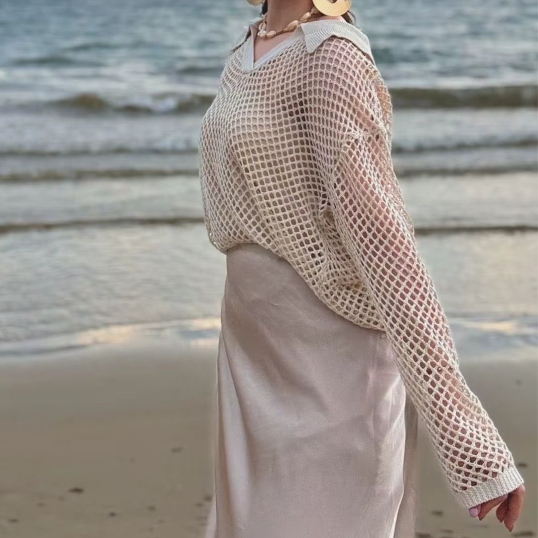  Womens Crochet Knit Beach Cover-Up