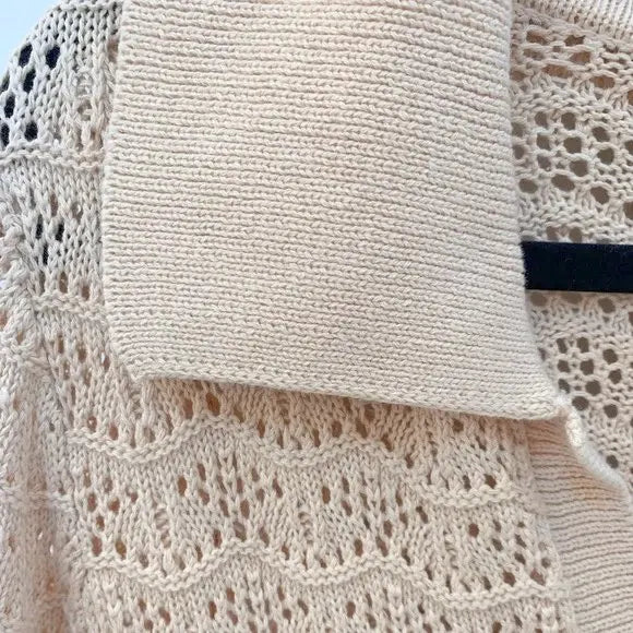 Womens Crochet Knit Belted Mini Dress