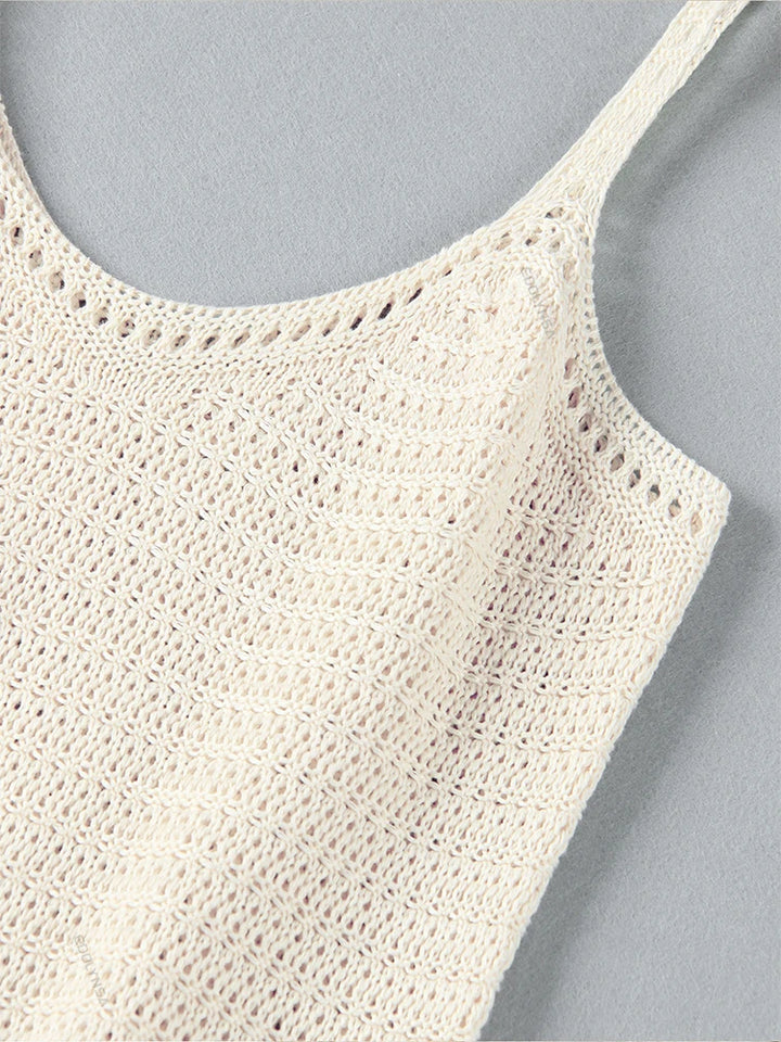 Womens Crochet Knit Mini Dress