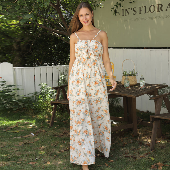  Women's Floral Print Wide Leg Jumpsuit