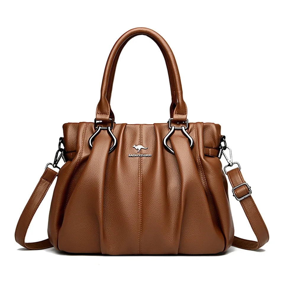  Womens Genuine Soft Leather Commuting Tote