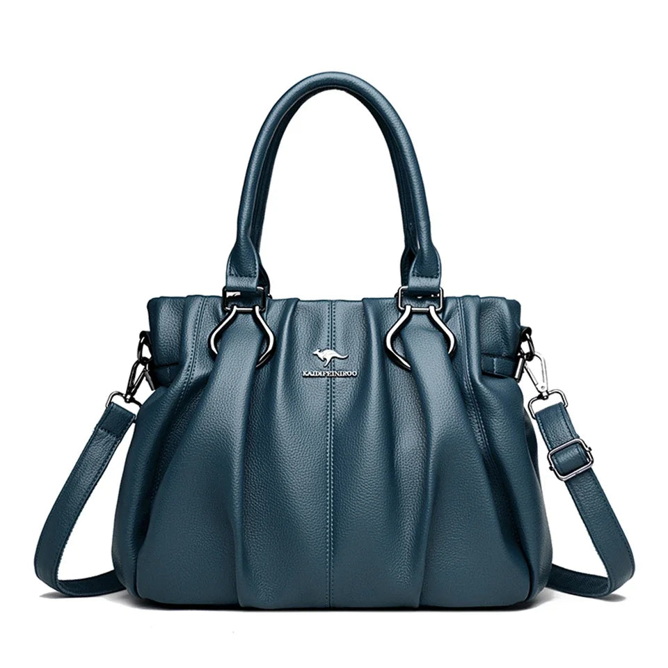  Womens Genuine Soft Leather Commuting Tote