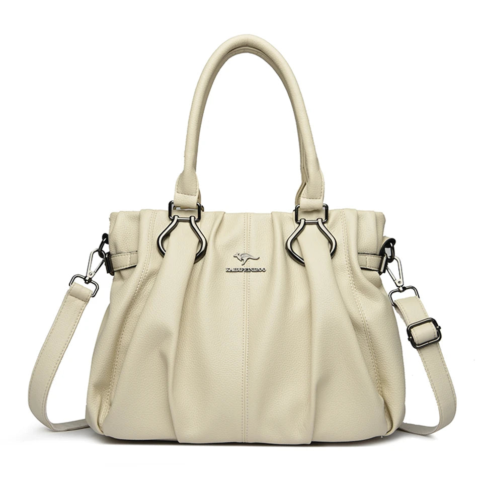  Womens Genuine Soft Leather Commuting Tote