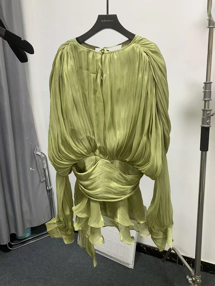 Womens Ruffle Detail Mini Dress