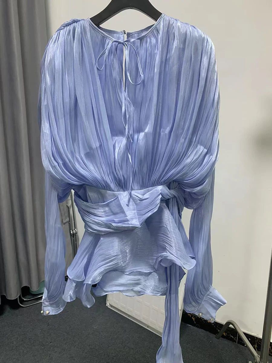 Womens Ruffle Detail Mini Dress