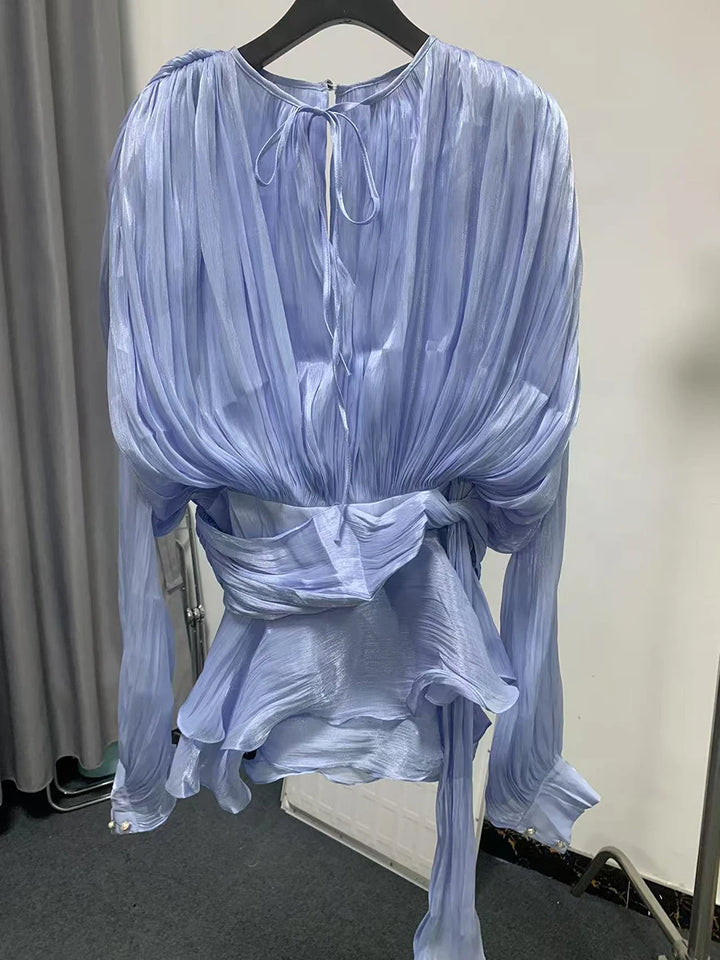 Womens Ruffle Detail Mini Dress