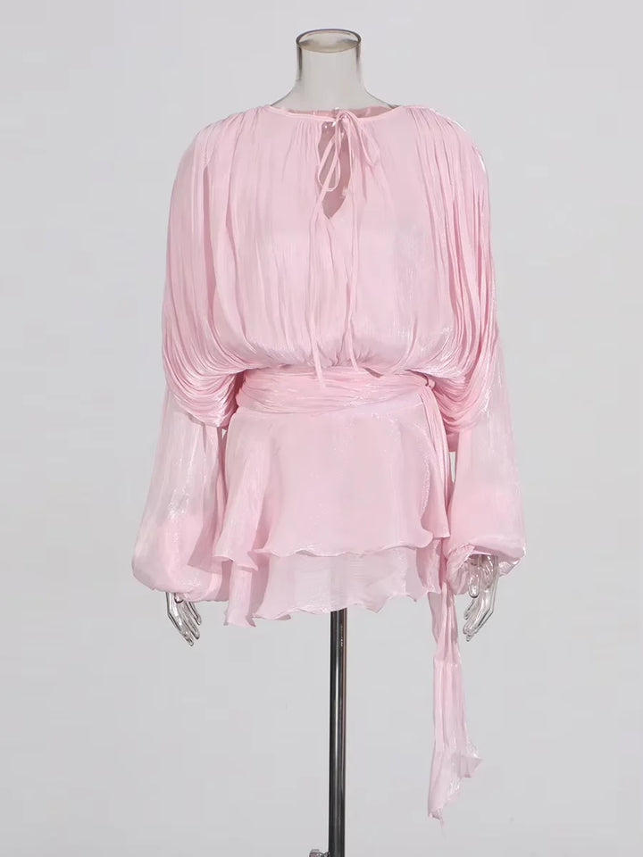 Womens Ruffle Detail Mini Dress