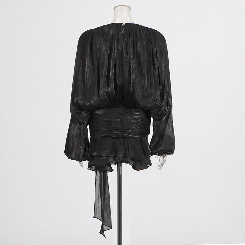 Womens Ruffle Detail Mini Dress