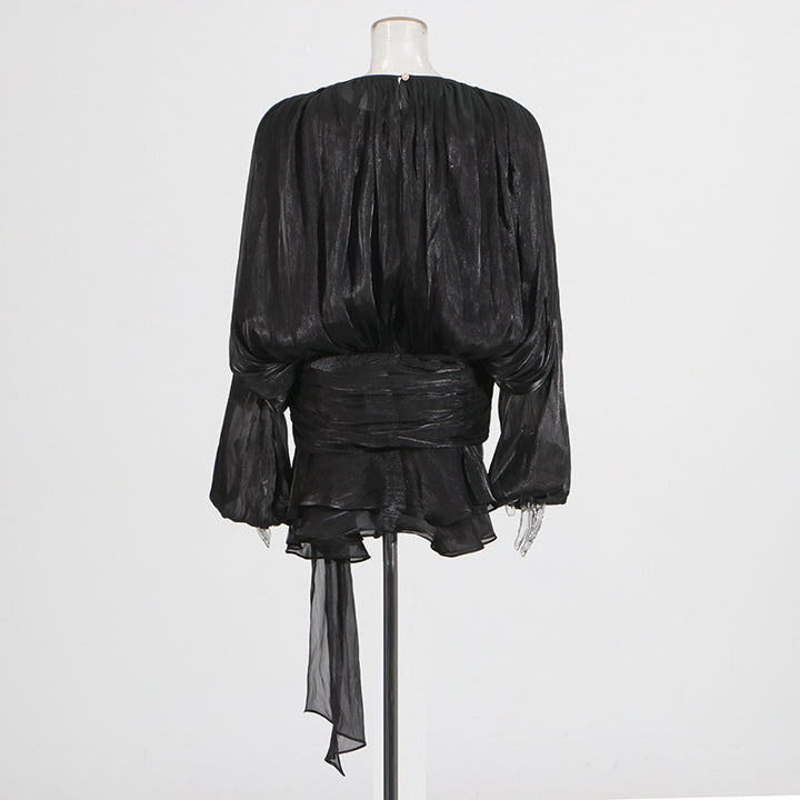 Womens Ruffle Detail Mini Dress