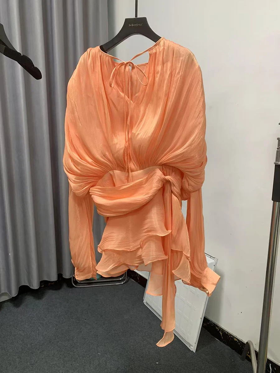 Womens Ruffle Detail Mini Dress