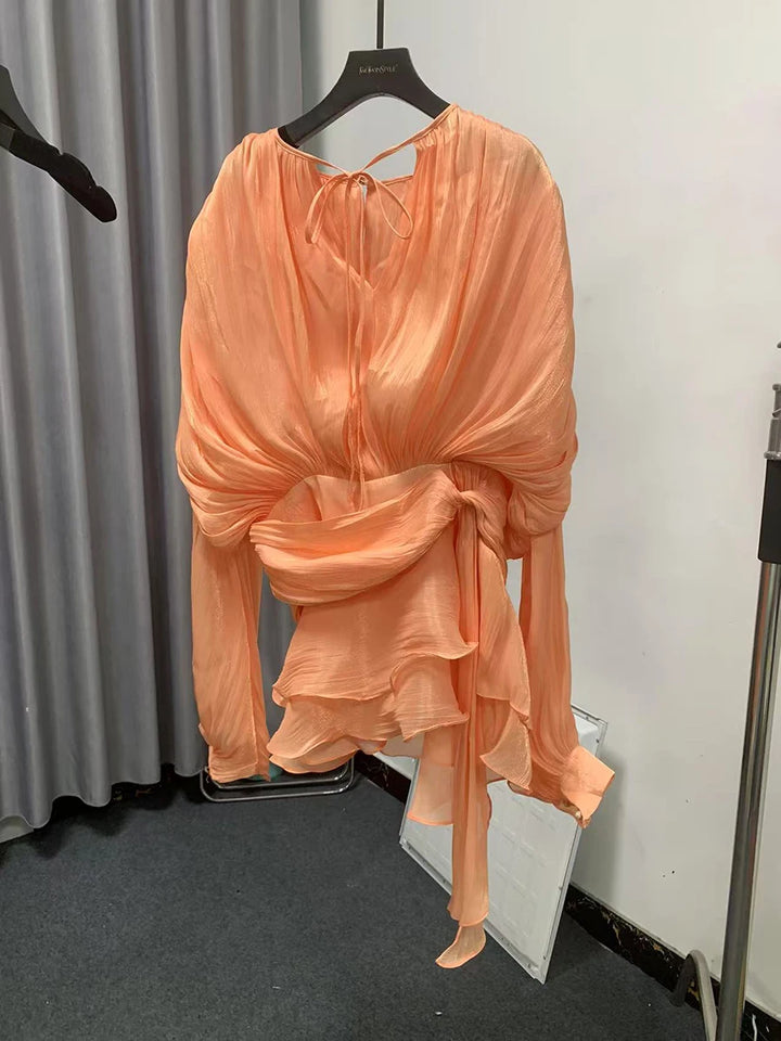 Womens Ruffle Detail Mini Dress