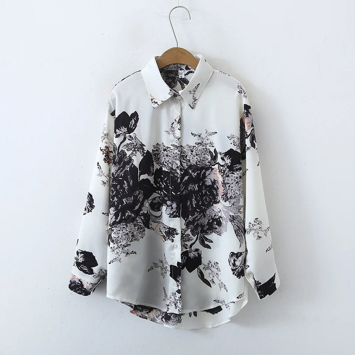 Womens Vintage Print Lightweight Blouse