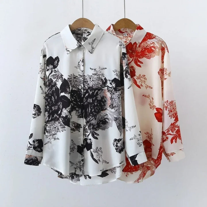 Womens Vintage Print Lightweight Blouse