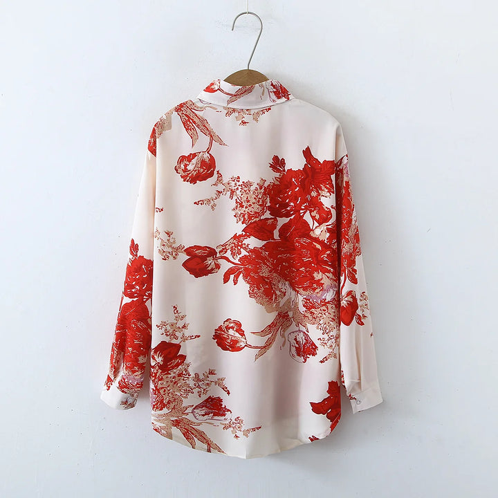 Womens Vintage Print Lightweight Blouse