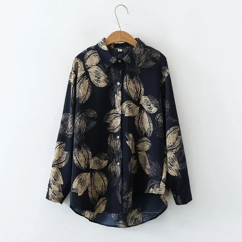 Womens Vintage Print Lightweight Blouse