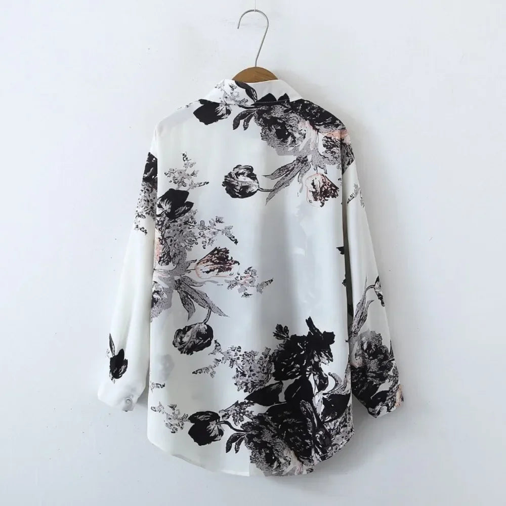 Womens Vintage Print Lightweight Blouse