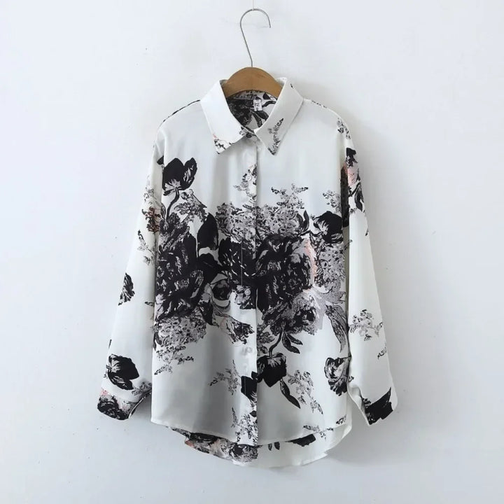 Womens Vintage Print Lightweight Blouse