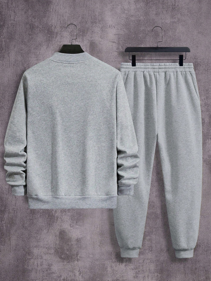 Men's Zip-Up Bomber Tracksuit Set