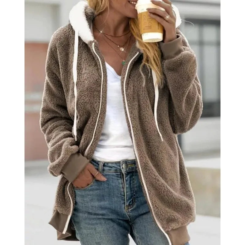 Women's Zipper Hooded Jacket