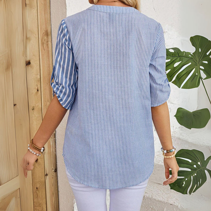 Women's Blue & White Striped Blouse