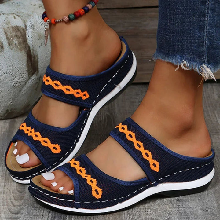 Women's Embroidered Thick Sole Sandals