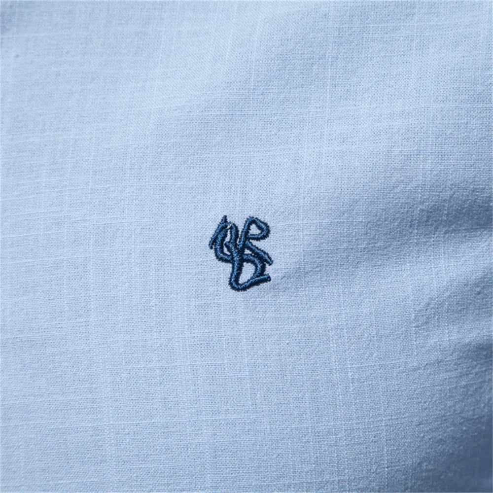 Men's Stand Collar Cotton Shirt