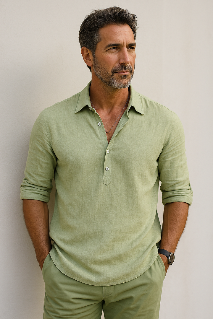 Men's Cotton Blend Henley Shirt