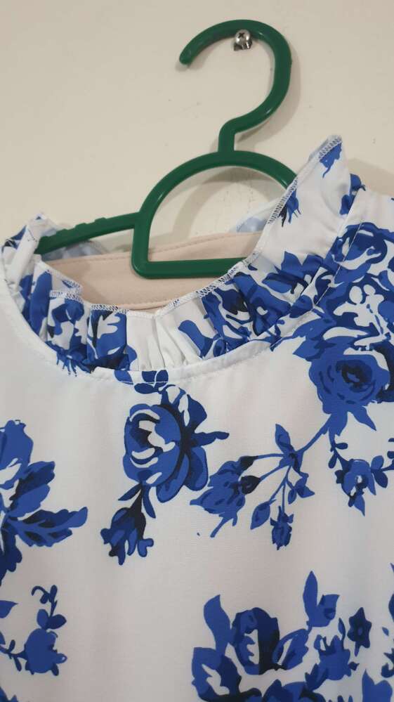 Women's Floral Mock Neck Blouse