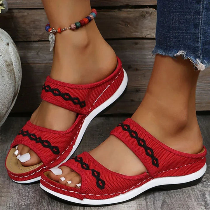 Women's Embroidered Thick Sole Sandals
