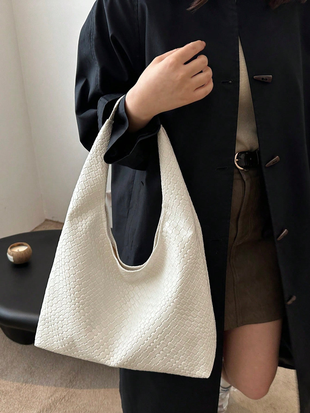 Crescent Shoulder Bag in PU Leather