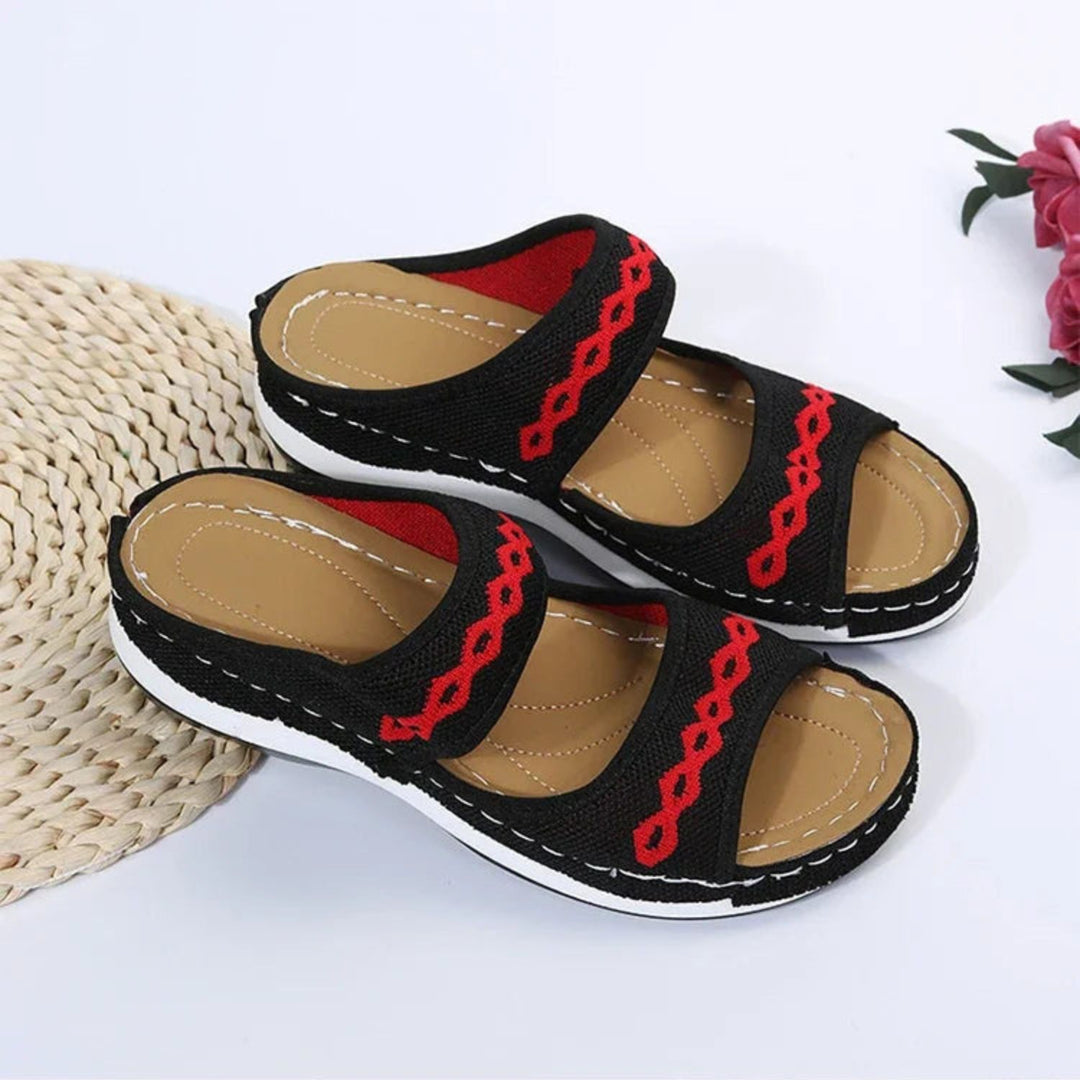Women's Embroidered Thick Sole Sandals