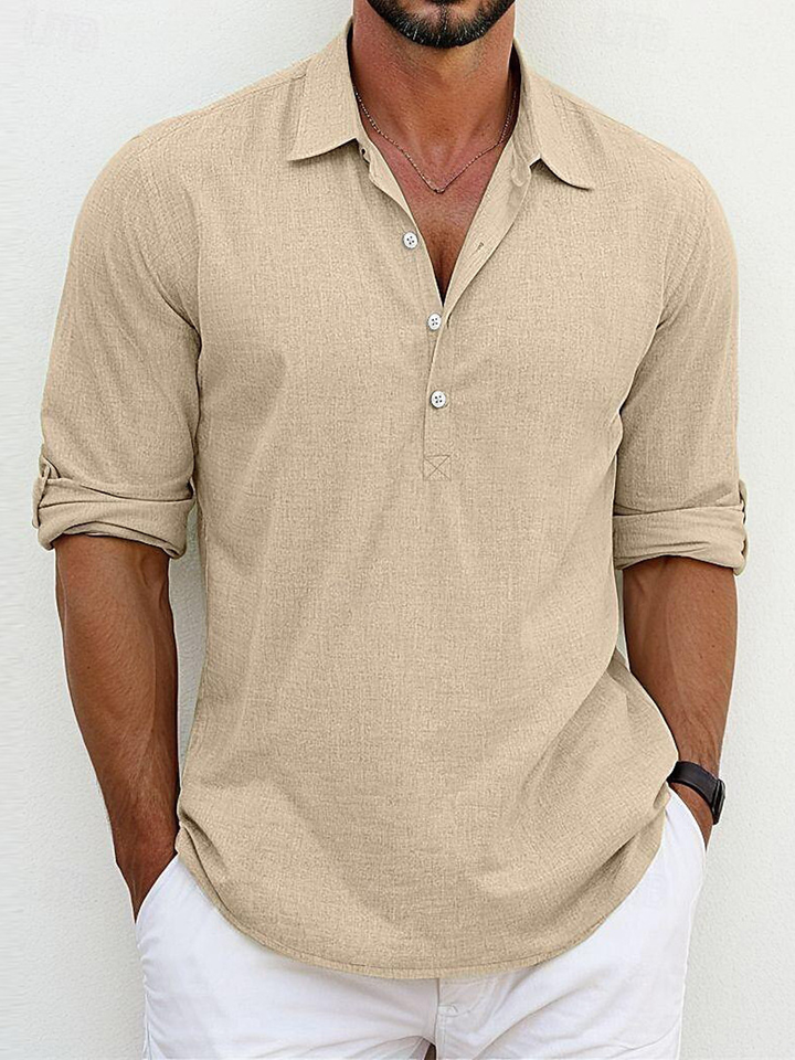 Men's Cotton Blend Henley Shirt