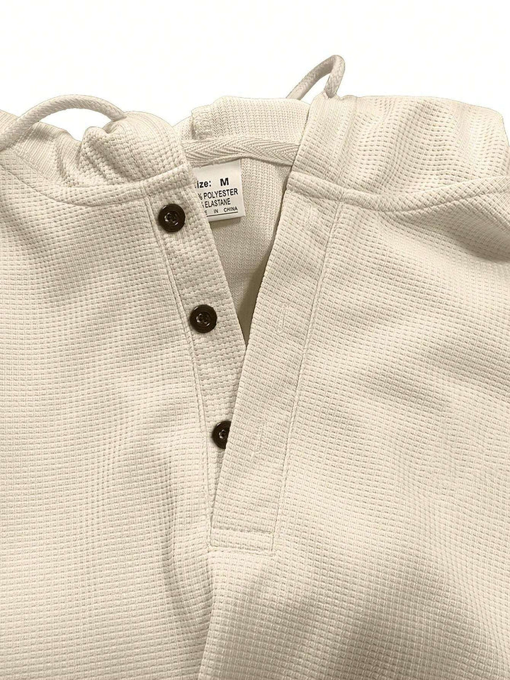 Men's Check Pattern Hooded Tracksuit Set