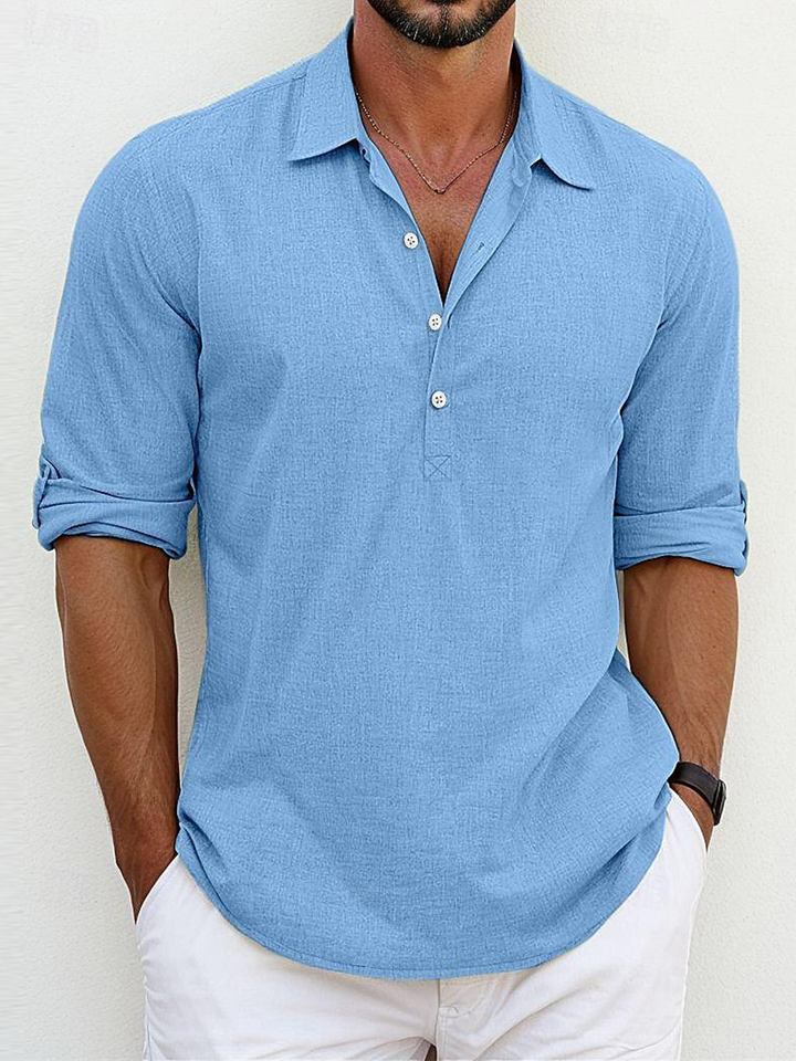 Men's Cotton Blend Henley Shirt