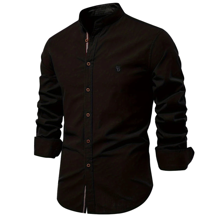 Men's Stand Collar Cotton Shirt