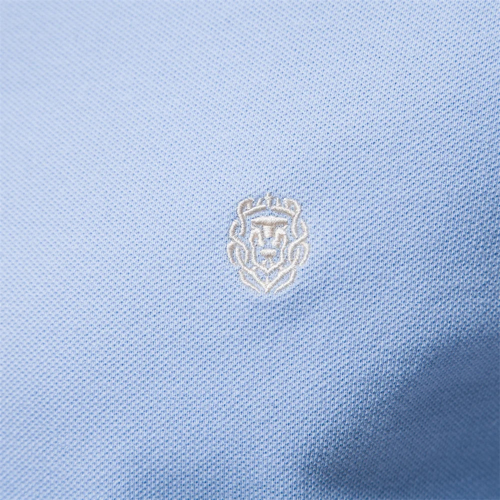 Men's Striped Collar Cotton Polo Shirt